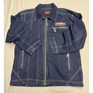 Vintage Johnny Blaze Blue Denim Jean Jacket Men’s Size L